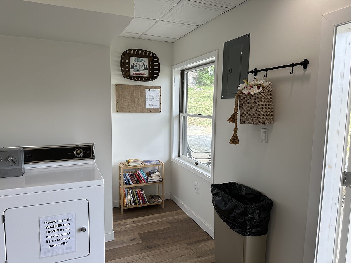 Washer and book exchange in the laundry building