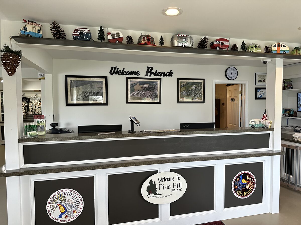 The Welcome Friends registration desk in the office
