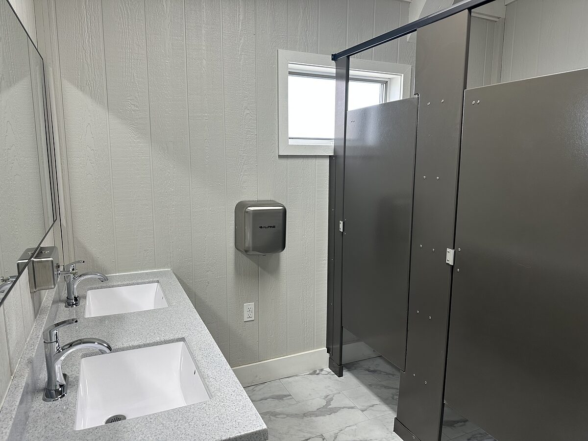 New restrooms with double vanity