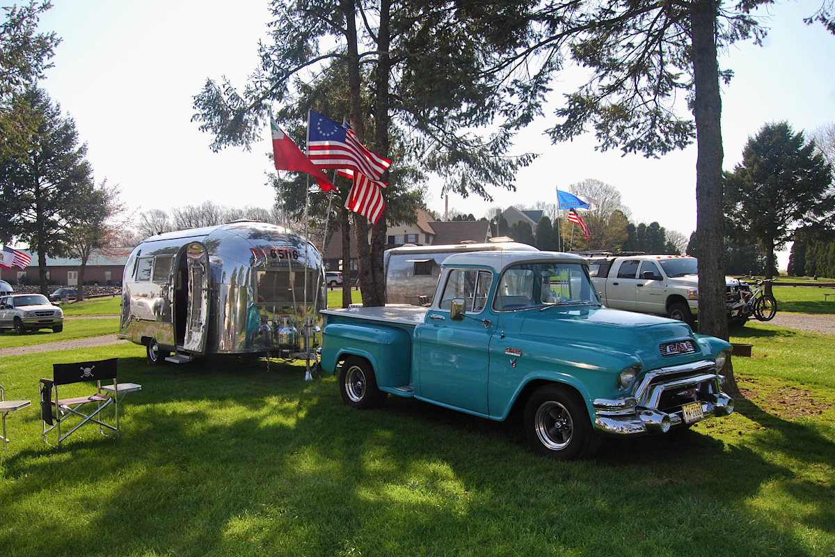 Classic Car with Airstream trailer