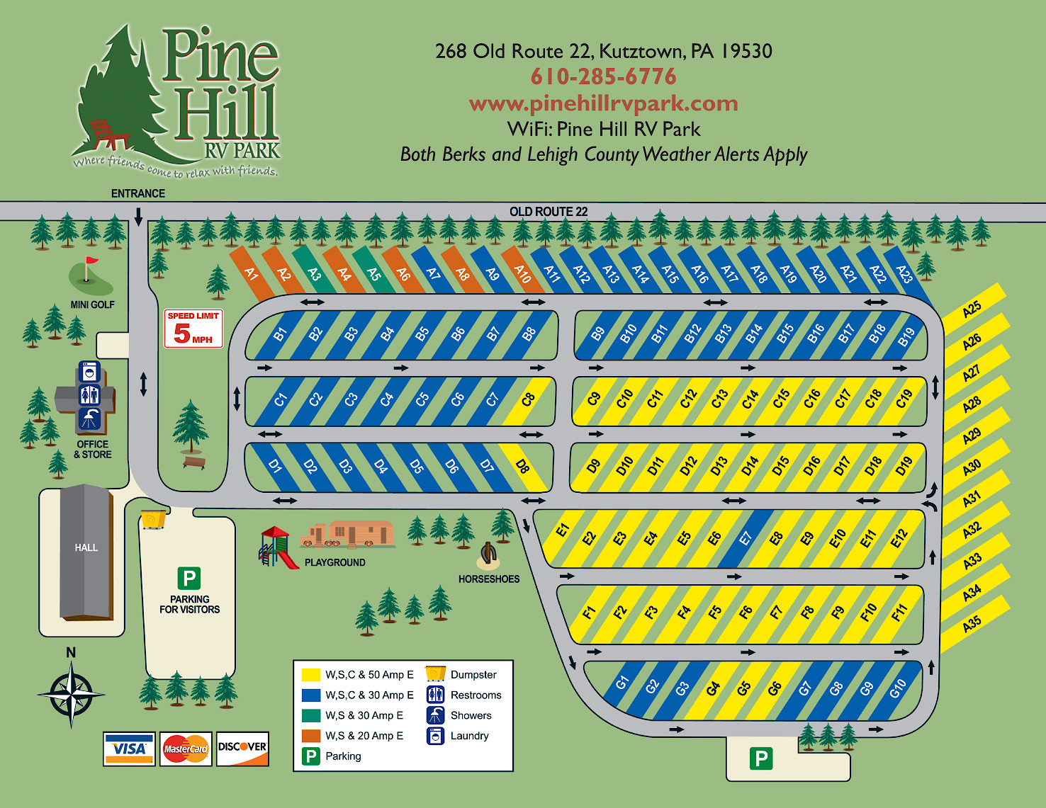 Pine Hill RV Park Site Map